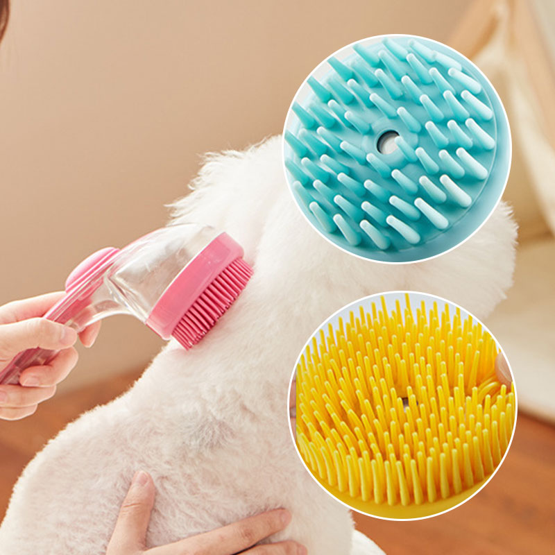 🛁🐾 Pet Bath Brush with Soap Dispenser – Long Handle, No Bending, Soft &amp; Efficient, Easy Bath at Home 🧼✨
