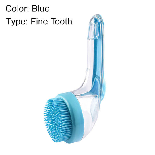 🛁🐾 Pet Bath Brush with Soap Dispenser – Long Handle, No Bending, Soft &amp; Efficient, Easy Bath at Home 🧼✨