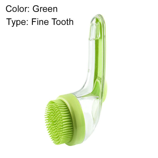 🛁🐾 Pet Bath Brush with Soap Dispenser – Long Handle, No Bending, Soft &amp; Efficient, Easy Bath at Home 🧼✨