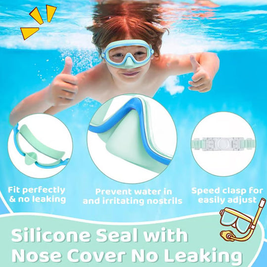 🏊 SUMMER SALE! 🌊 Kids Anti-Choke Swim Goggles with Nose Cover 🐬 Anti-Fog, Leak-Proof &amp; Comfortable Fit