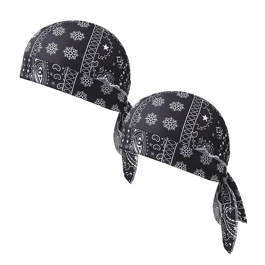 Paisley Cooling Headscarf Cap Set, Motorcycle Pirate Head Wrap Safety Helmet Liner, Elastic Fit Hand Washable Multifunctional Outdoor Headwear for Athletes &amp; Outdoor Enthusiasts