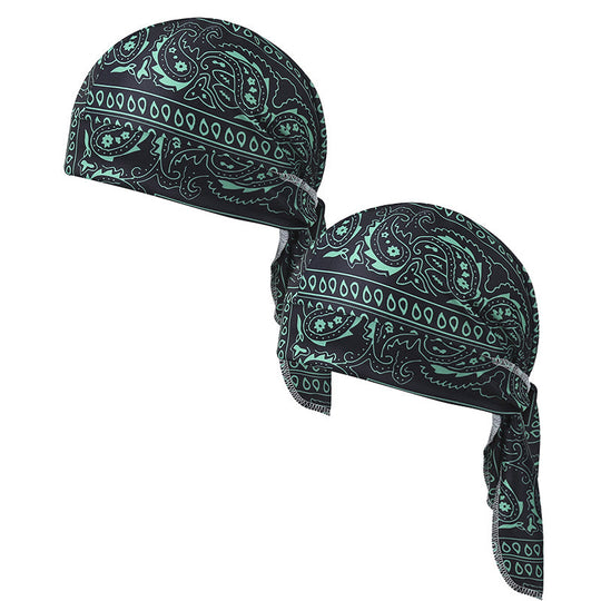 Paisley Cooling Headscarf Cap Set, Motorcycle Pirate Head Wrap Safety Helmet Liner, Elastic Fit Hand Washable Multifunctional Outdoor Headwear for Athletes &amp; Outdoor Enthusiasts