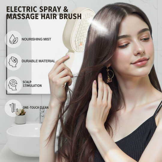 💆‍♀️ 50% OFF NOW! 💧 Electric Spray &amp; Massage Hair Brush – Soothing Scalp Massage, Fine Mist Spraying &amp; Smooth Hair Care – Detangle, Nourish, Relax ✨