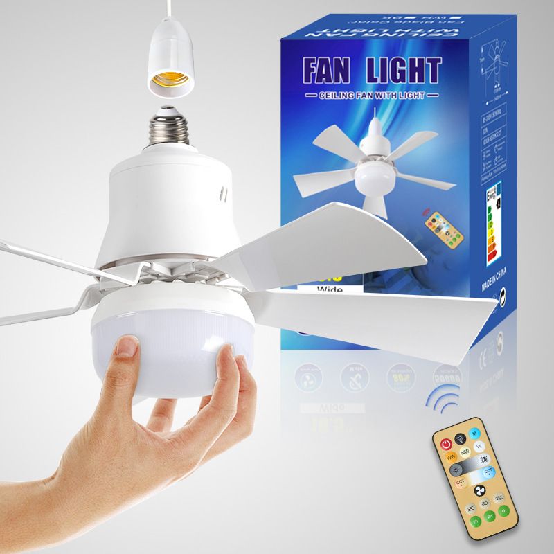 🔥40W LED Ceiling Fan Light – 20.5” Ultra-Quiet with Remote 🎯 | E27 + FREE B22 Adapter 🔌 | For Bedroom 😴, Kitchen 👩‍🍳 &amp; Garage 🛠️ – UK Ready! 🇬🇧