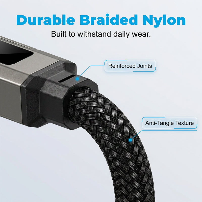 🚨 The Only Charging Cable You’ll Ever Need! 🔋4-in-1 Digital Display Keychain Charging Cable ⚡ Fast Charging, Portable &amp; Multi-Device Compatible
