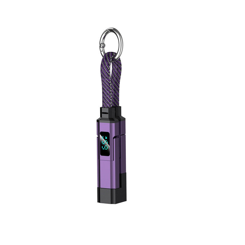 🚨 The Only Charging Cable You’ll Ever Need! 🔋4-in-1 Digital Display Keychain Charging Cable ⚡ Fast Charging, Portable &amp; Multi-Device Compatible