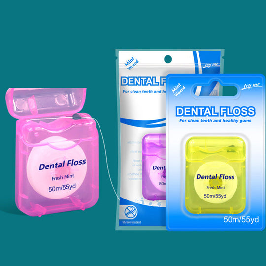 🔥 BUY 2 GET 1 FREE! 🦷 50m Mint Flavored Dental Floss 🌿 Fresh Breath &amp; Effective Plaque Removal