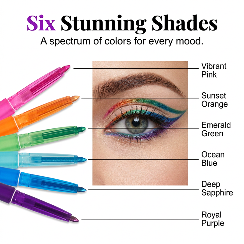 🌈 Mix &amp; Match Your Favorite Shades! ✨ Glitter Eyeshadow Pencil 💖 Waterproof, Smudge-Proof &amp; Long-Lasting