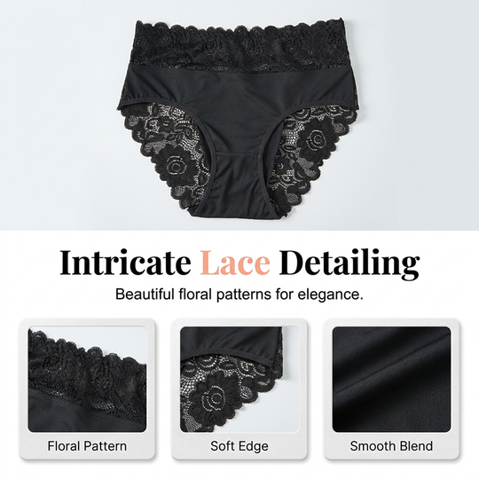 🎉 LIMITED TIME 50% OFF! 🩲 Lace Comfort Briefs – Invisible Elegance Underneath ✨