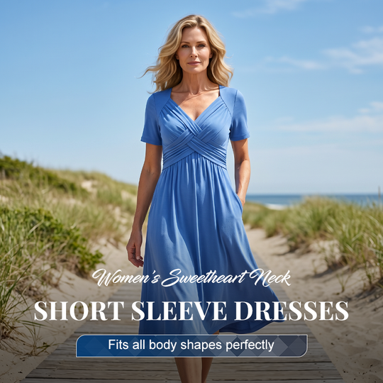 👗 Women’s V-Neck Short Sleeve Long Dress 🌸 Elegant Flowing Fit, Comfortable Fabric &amp; Effortless Everyday Style