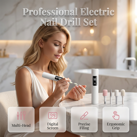 🥳Last Day Promotion!💅✨ Professional Electric Nail Polisher – Smooths thick nails, 99-speed display. Multiple heads for shaping &amp; buffing. Salon at home! 🌟💎