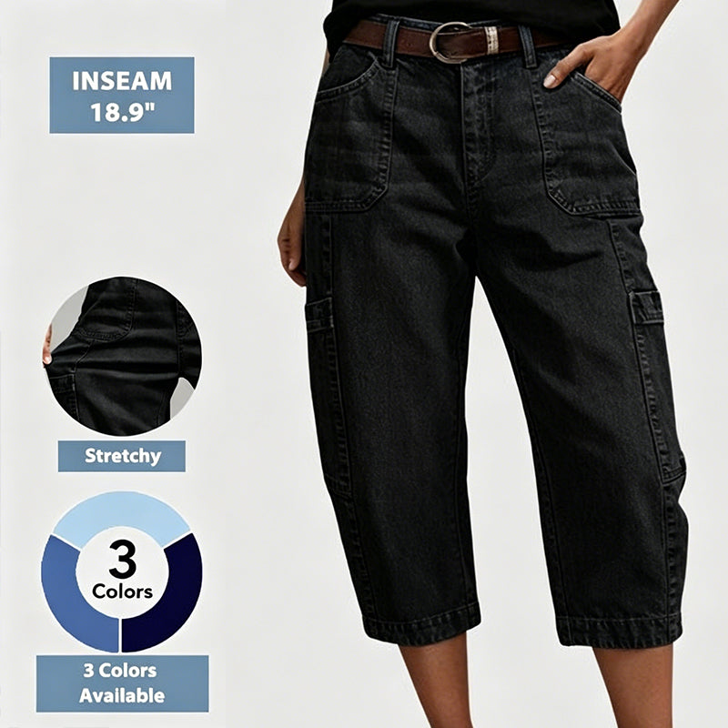 ⏳Limited-time 50% off⏰Women's Casual Stretchy Cropped Denim Pants👖