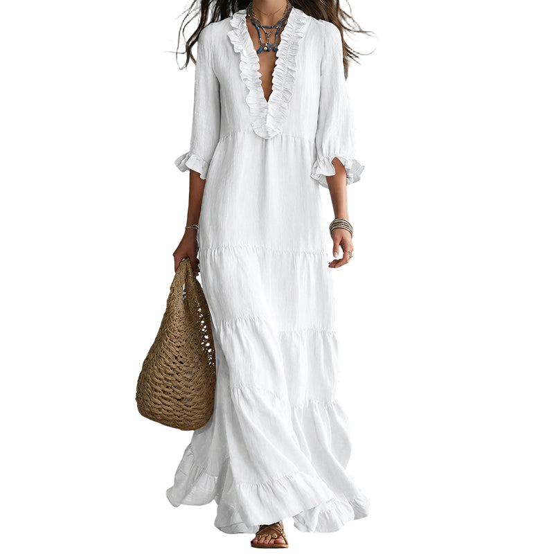 🎉 2026 Sale — Over 34,500 Sold ✨ Square Neck Swing Dress – Women Casual Outfit 🌼