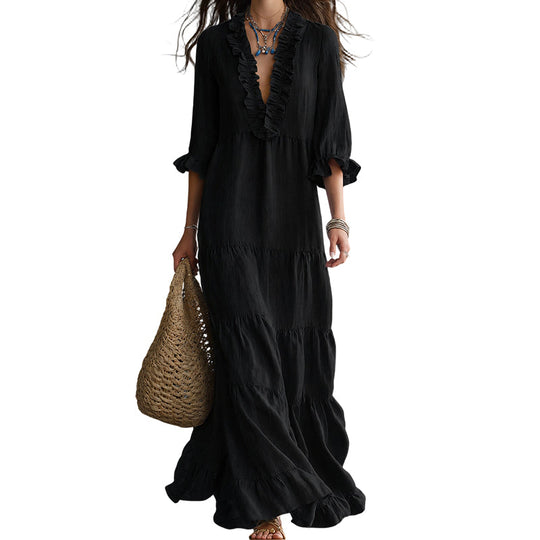 🎉 2026 Sale — Over 34,500 Sold ✨ Square Neck Swing Dress – Women Casual Outfit 🌼
