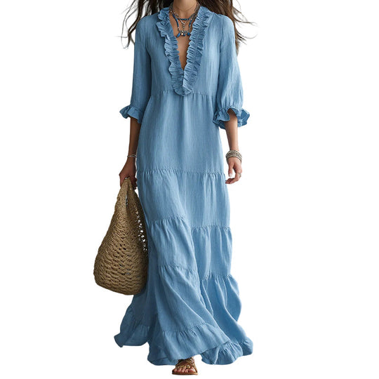 🎉 2026 Sale — Over 34,500 Sold ✨ Square Neck Swing Dress – Women Casual Outfit 🌼