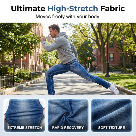 👖LIMITED-TIME 50% OFF! 🔥 Men’s High Stretch Double Stitched Jeans – Flexible Comfort, Reinforced Seams and Classic Five Pocket Style