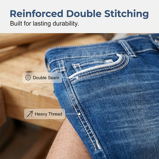 👖LIMITED-TIME 50% OFF! 🔥 Men’s High Stretch Double Stitched Jeans – Flexible Comfort, Reinforced Seams and Classic Five Pocket Style