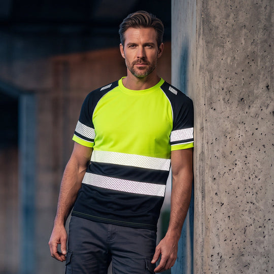 🏃☀️🦺 50% OFF! Round-Neck Hi-Vis Top – Lightweight, visible, great for running.