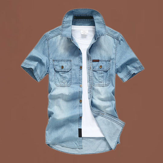 🎉 2026 Sale — Over 30,000 Sold! 💞 Men’s Washed Denim Shirt – Rugged Charm, Effortless Cool 💙