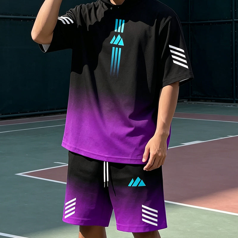 👕 50% OFF NOW! ☀️ Men’s Gradient T-Shirt &amp; Shorts Set – Cool Drips, Zero Fuss 🩳
