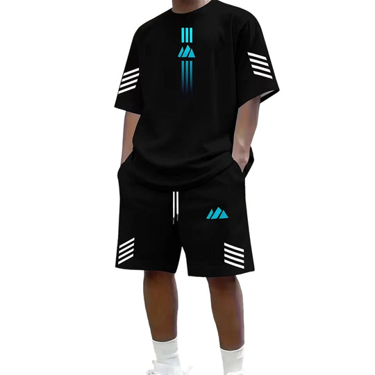 👕 50% OFF NOW! ☀️ Men’s Gradient T-Shirt &amp; Shorts Set – Cool Drips, Zero Fuss 🩳