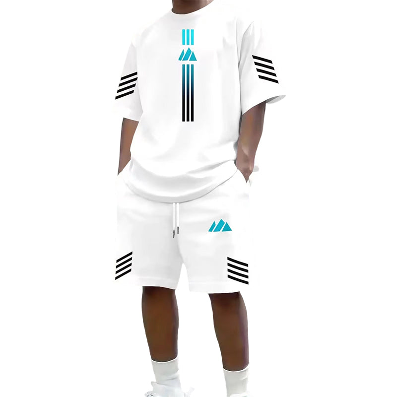 👕 50% OFF NOW! ☀️ Men’s Gradient T-Shirt &amp; Shorts Set – Cool Drips, Zero Fuss 🩳