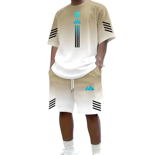 👕 50% OFF NOW! ☀️ Men’s Gradient T-Shirt &amp; Shorts Set – Cool Drips, Zero Fuss 🩳