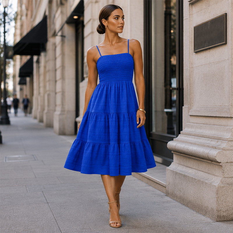 🎁2026 New Arrivals 50% OFF💥Women’s Smocked Tiered Mini Dress – Adjustable Straps, Stretch Bust &amp; Breezy A-Line Fit ✨