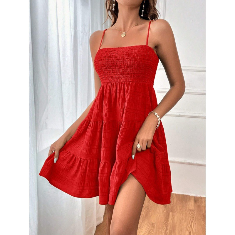 🎁2026 New Arrivals 50% OFF💥Women’s Smocked Tiered Mini Dress – Adjustable Straps, Stretch Bust &amp; Breezy A-Line Fit ✨