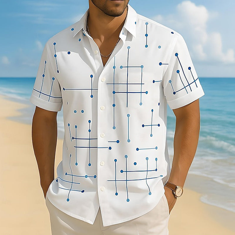 🎉 2026 Sale — Over 36,200 Sold!💞 Men’s Geometric Print Relaxed‑Fit Button‑Down Shirt