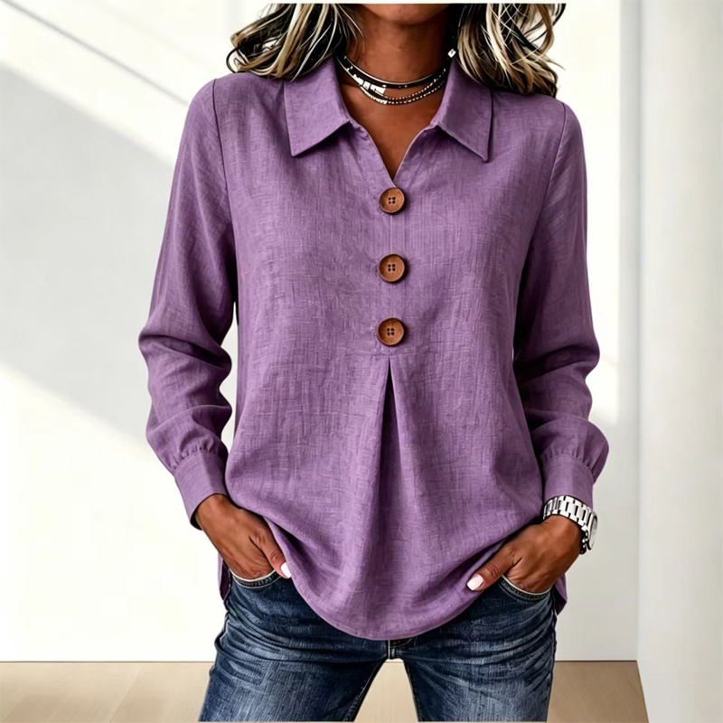 Best Seller🔥 👚 Elegant button-down blouse with a wing collar—timeless and stylish for the office and everyday wear