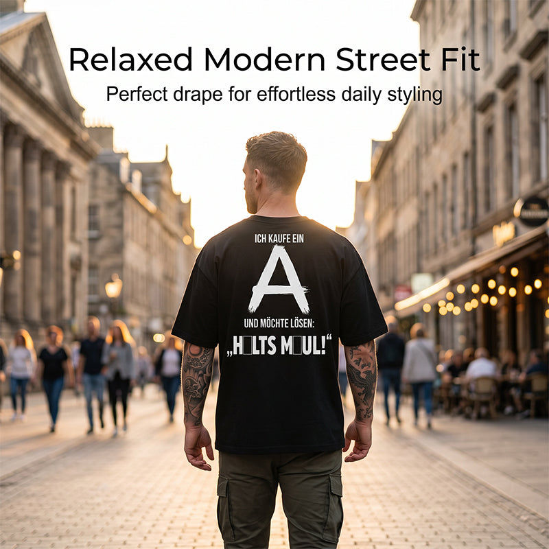 Men’s Short-Sleeved T-Shirt with Back Lettering Print