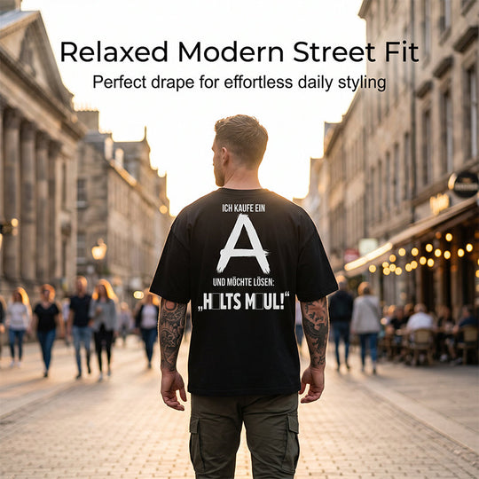 Men’s Short-Sleeved T-Shirt with Back Lettering Print