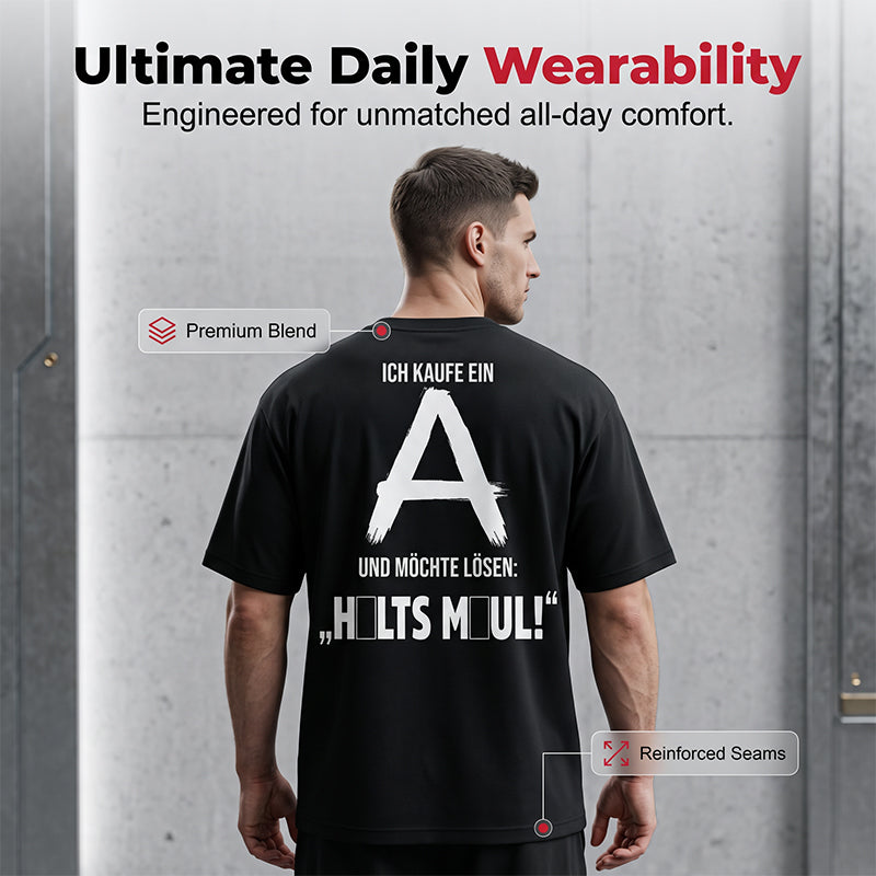 Men’s Short-Sleeved T-Shirt with Back Lettering Print