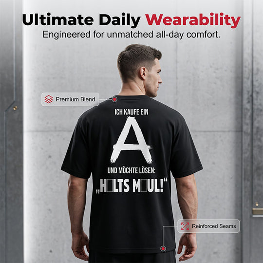Men’s Short-Sleeved T-Shirt with Back Lettering Print