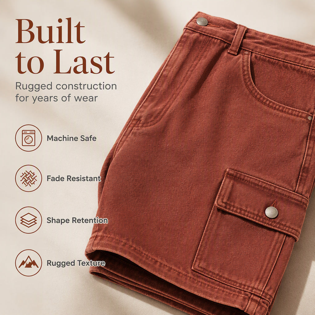 Women’s Loose Fit Denim Cargo Shorts