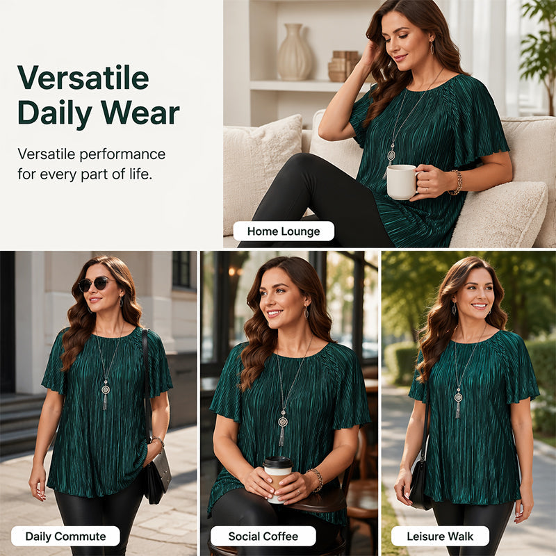 📢50% Off Now！🔥Flattering Pleated Plus Blouse