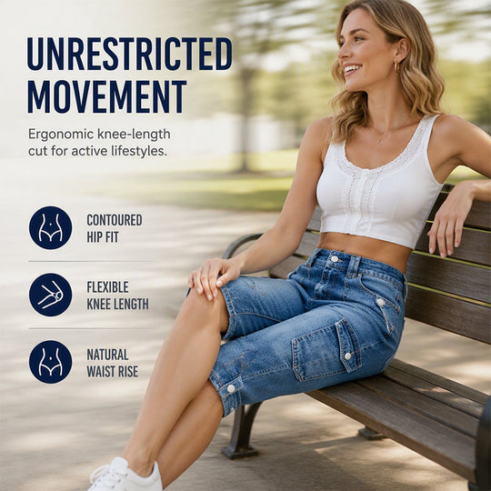Limited time⌛ Classic denim Bermuda shorts with pocket details – flattering high waist for a modern silhouette