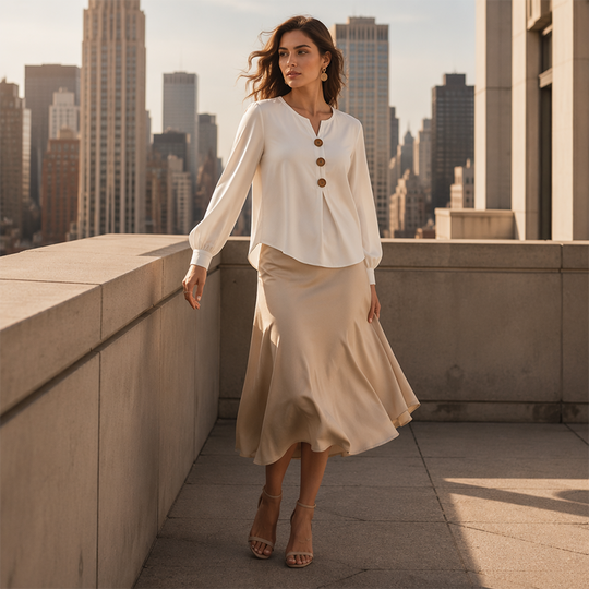 ✨🛍️Fresh Drop - Relaxed Velvet Blouse - Lightweight &amp; Neat Finish for Everyday Elegance