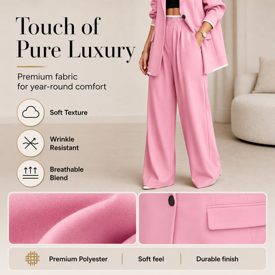 ✨🛍️Fresh Drop - Blazer &amp; Wide-Leg Pant Suit – Clean Lines &amp; Breezy Comfort for Confident All-Day Wear