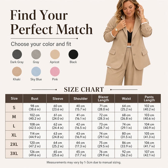 ✨🛍️Fresh Drop - Blazer &amp; Wide-Leg Pant Suit – Clean Lines &amp; Breezy Comfort for Confident All-Day Wear