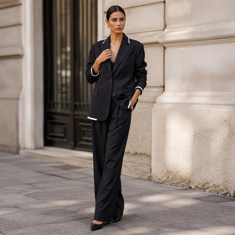 ✨🛍️Fresh Drop - Blazer &amp; Wide-Leg Pant Suit – Clean Lines &amp; Breezy Comfort for Confident All-Day Wear