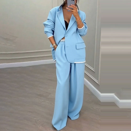 ✨🛍️Fresh Drop - Blazer &amp; Wide-Leg Pant Suit – Clean Lines &amp; Breezy Comfort for Confident All-Day Wear