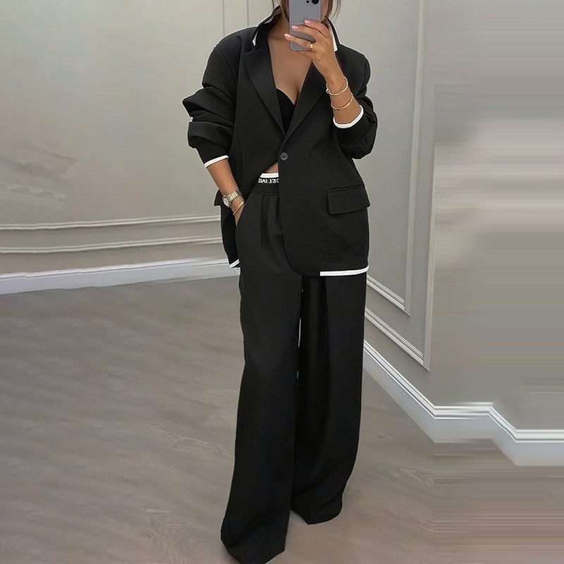 ✨🛍️Fresh Drop - Blazer &amp; Wide-Leg Pant Suit – Clean Lines &amp; Breezy Comfort for Confident All-Day Wear