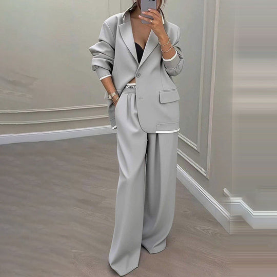 ✨🛍️Fresh Drop - Blazer &amp; Wide-Leg Pant Suit – Clean Lines &amp; Breezy Comfort for Confident All-Day Wear
