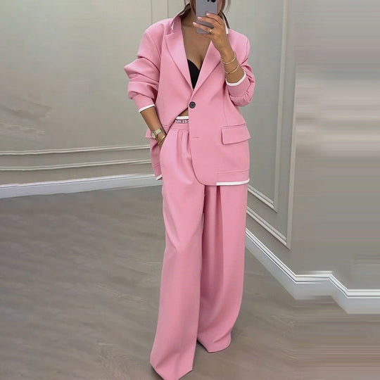✨🛍️Fresh Drop - Blazer &amp; Wide-Leg Pant Suit – Clean Lines &amp; Breezy Comfort for Confident All-Day Wear