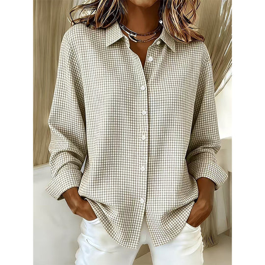 ✨🛍️Fresh Drop - Relaxed Fit Plaid Button-Up – Modern Collared Style for Casual Outings &amp; Coffee Runs