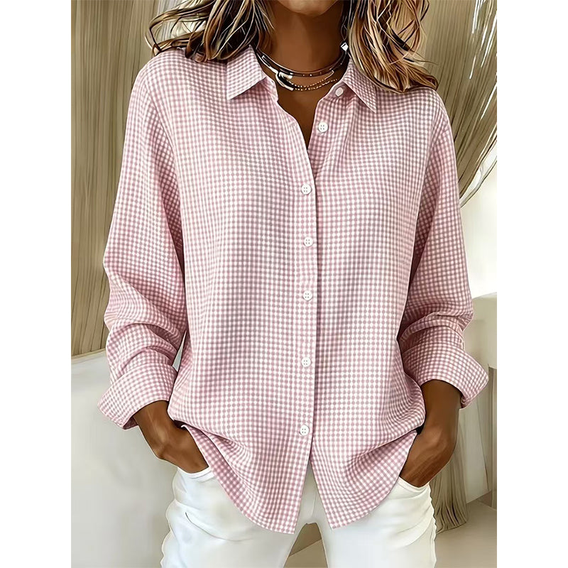 ✨🛍️Fresh Drop - Relaxed Fit Plaid Button-Up – Modern Collared Style for Casual Outings &amp; Coffee Runs