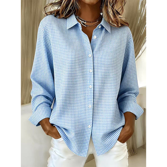 ✨🛍️Fresh Drop - Relaxed Fit Plaid Button-Up – Modern Collared Style for Casual Outings &amp; Coffee Runs