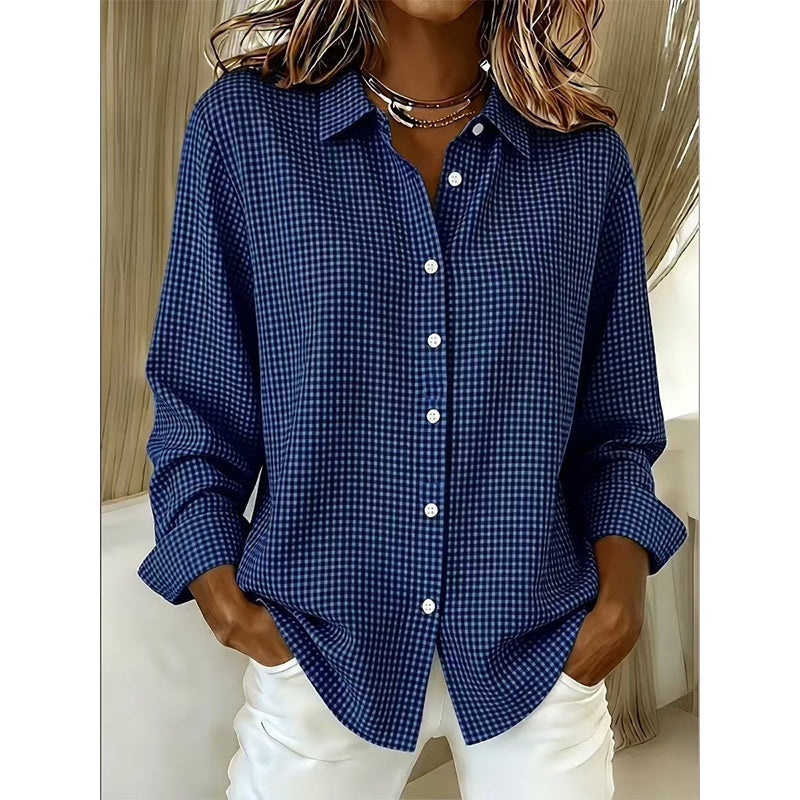 ✨🛍️Fresh Drop - Relaxed Fit Plaid Button-Up – Modern Collared Style for Casual Outings &amp; Coffee Runs